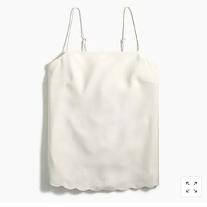 JCrew Beautiful White Scalloped Hem Cami NWT